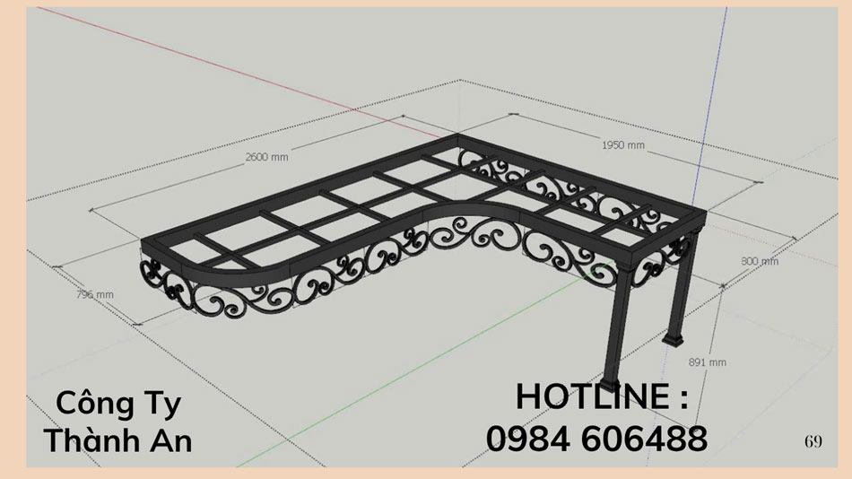 Mẫu Hoa văn Sắt Mỹ Thuật Mái Kính 