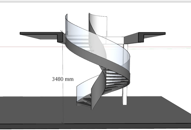Bản vẽ cầu thang xoắn ốc Thép Tấm