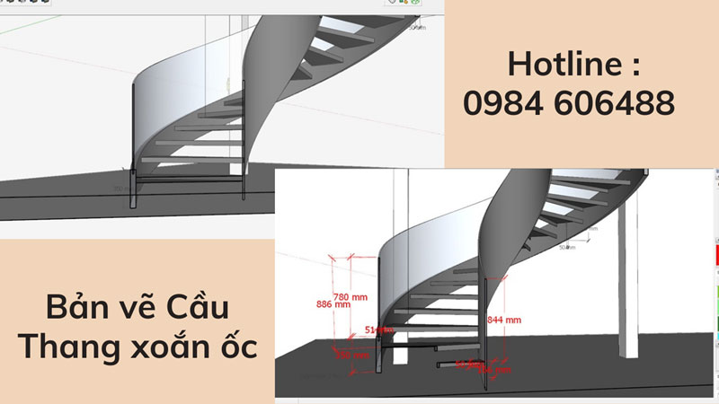 Thiết kế cầu thang thép tấm Thành An