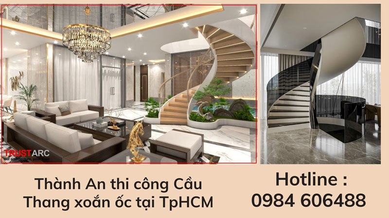 Cầu thang xoắn ốc Kính 