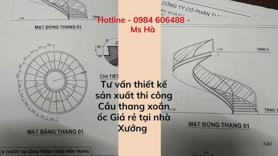 Thiết kế cầu thang xoắn ốc Tại TPHCM