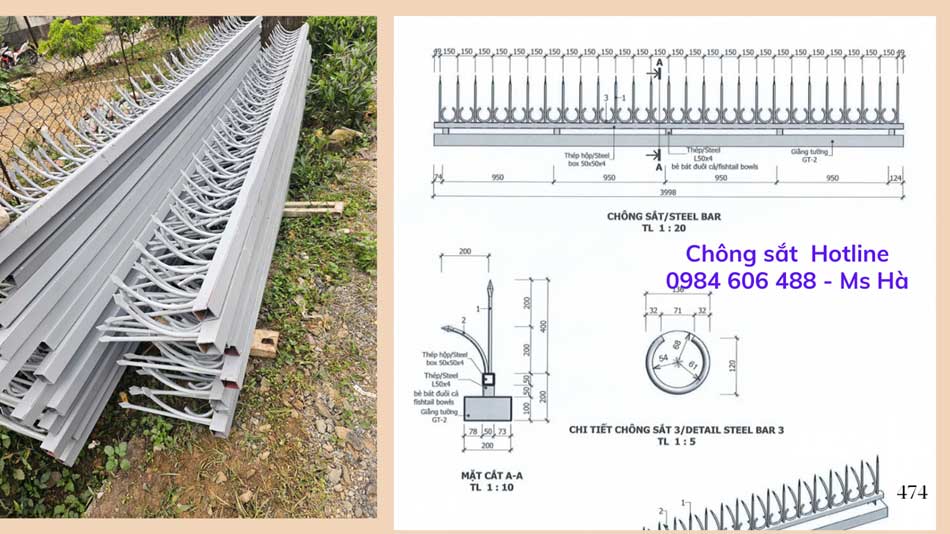 Chong sắt hàng rào 64