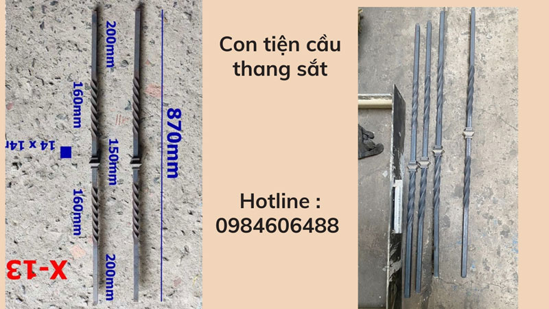 Con tiện lan can sắt 