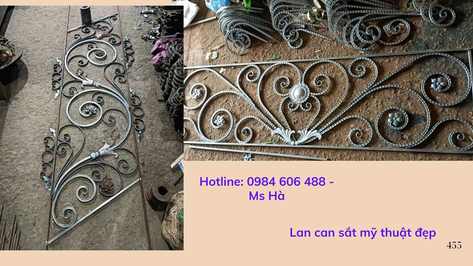 mẫu lan can sắt mỹ thuật đơn giản