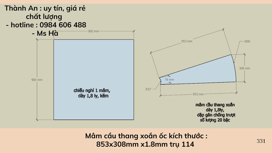 Mâm cầu thang sắt