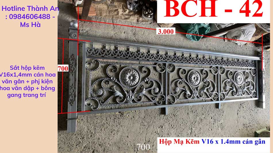 Phụ kiện hoa văn sắt 13