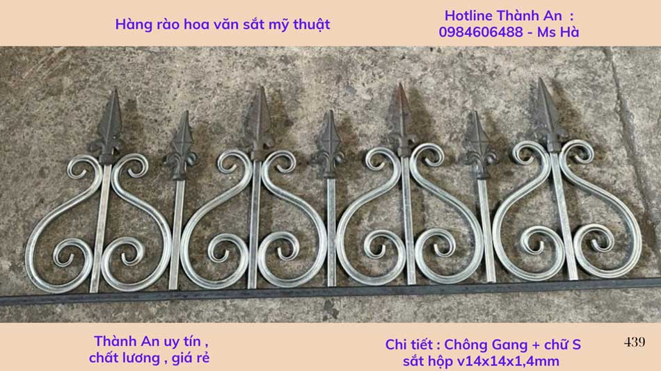 Phụ kiện hoa văn sắt 16