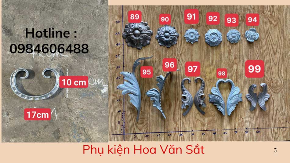 Phụ kiện hoa văn sắt 50