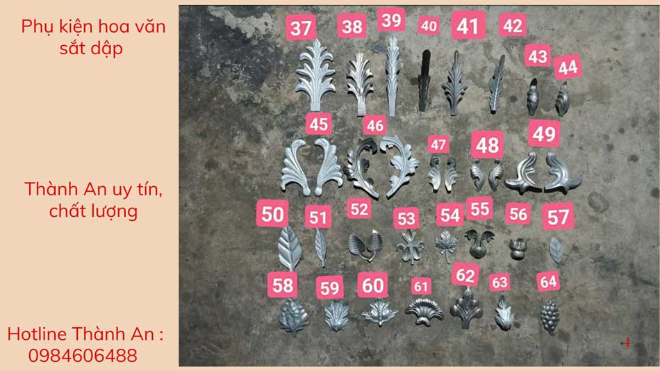 Phụ kiện hoa văn sắt 61