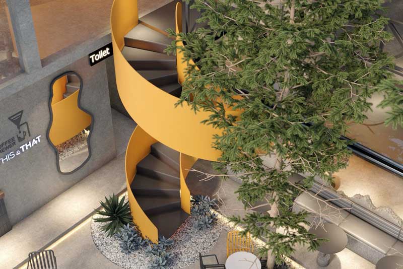 Cầu thang xoắn ốc Thép Tấm Thành An